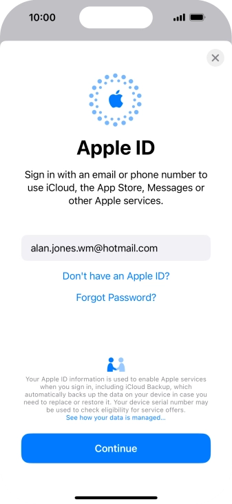 Press Continue. Press Continue.