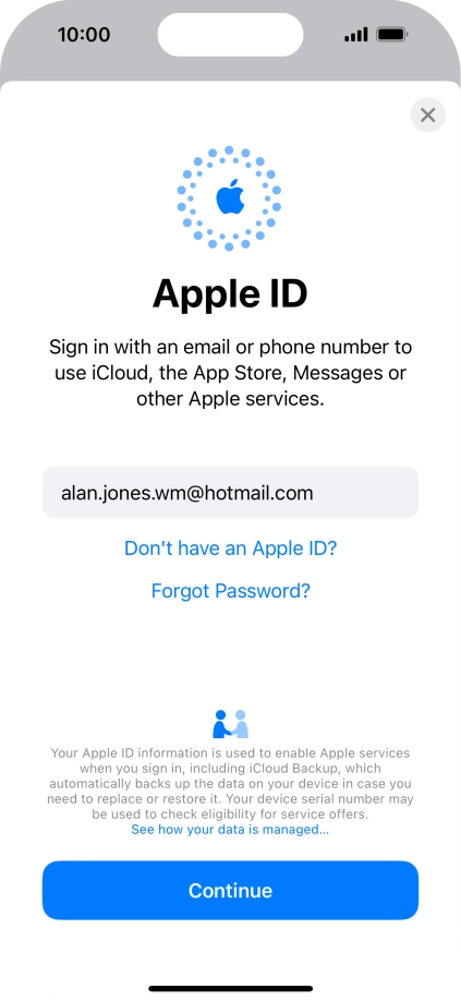 Press Continue. Press Continue.