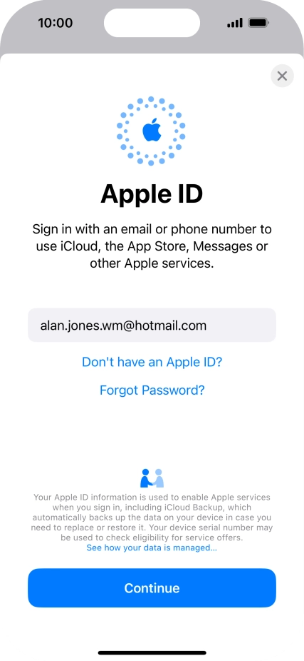 Press Continue. Press Continue.
