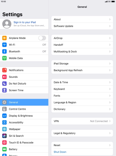 Press Sign in to your iPad. Press Sign in to your iPad.