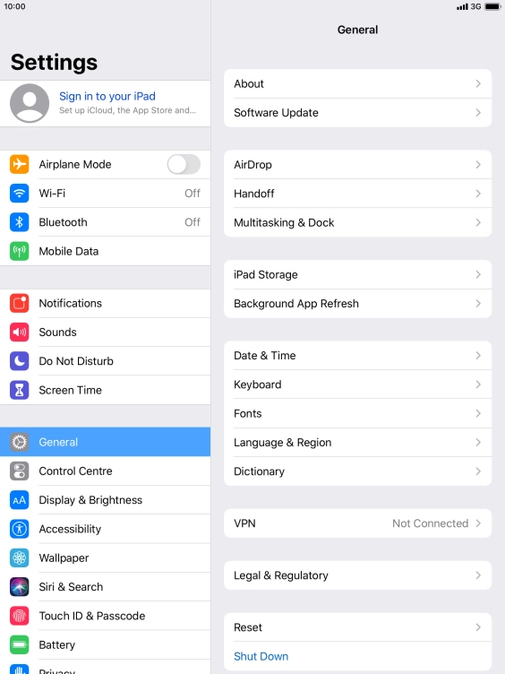Press Sign in to your iPad. Press Sign in to your iPad.