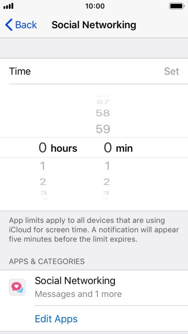Set the required time limit for use of the selected category. Set the required time limit for use of the selected category.