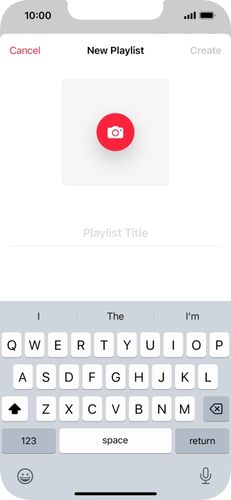 Press the text input field and key in a name for the playlist. Press the text input field and key in a name for the playlist.