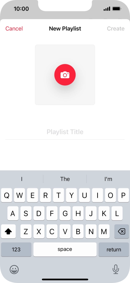 Press the text input field and key in a name for the playlist. Press the text input field and key in a name for the playlist.