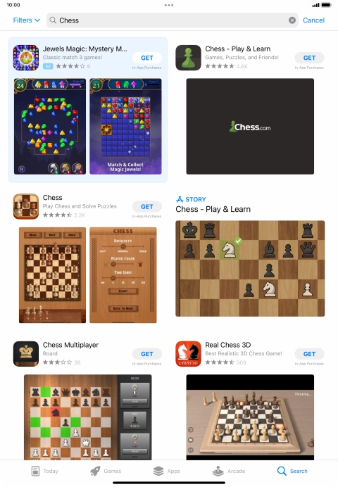 Press the required app. Press the required app.