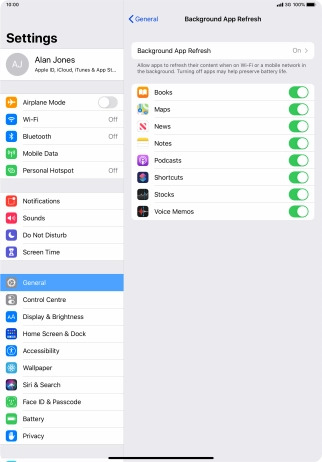 Press Background App Refresh. Press Background App Refresh.