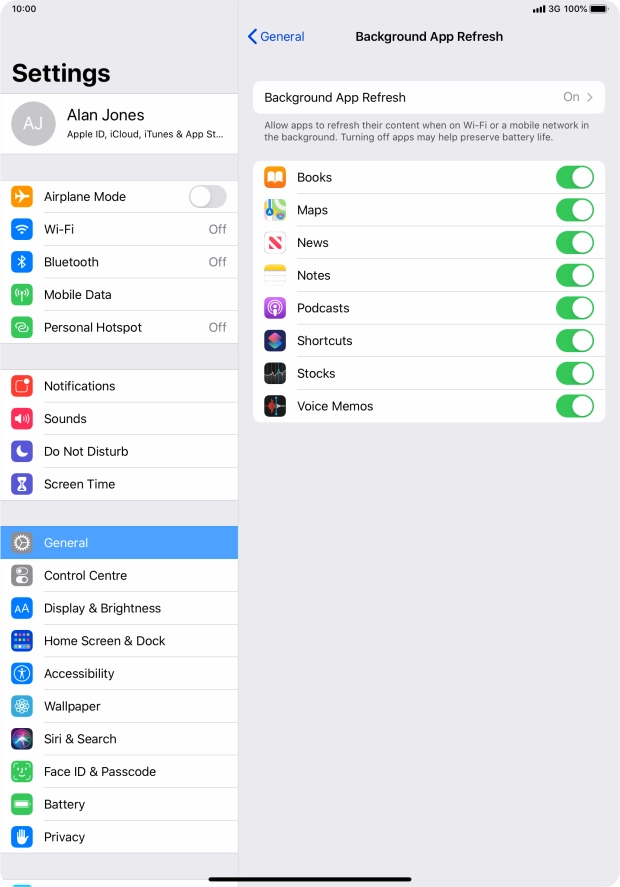 Press Background App Refresh. Press Background App Refresh.
