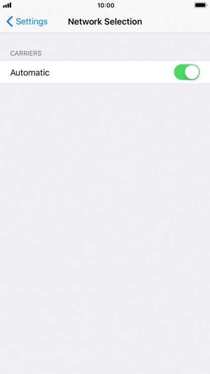 Press the indicator to turn automatic network selection on or off. Press the indicator to turn automatic network selection on or off.