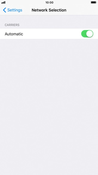 Press the indicator to turn automatic network selection on or off. Press the indicator to turn automatic network selection on or off.
