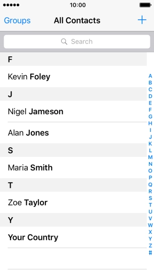 Press the required contact. Press the required contact.