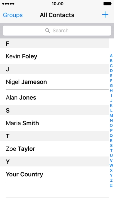 Press the required contact. Press the required contact.
