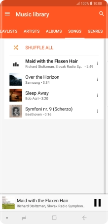 Press the song title at the bottom of the screen. Press the song title at the bottom of the screen.