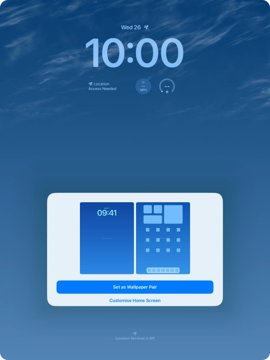 To use the same colour theme on the home screen, press Set as Wallpaper Pair. To use the same colour theme on the home screen, press Set as Wallpaper Pair.