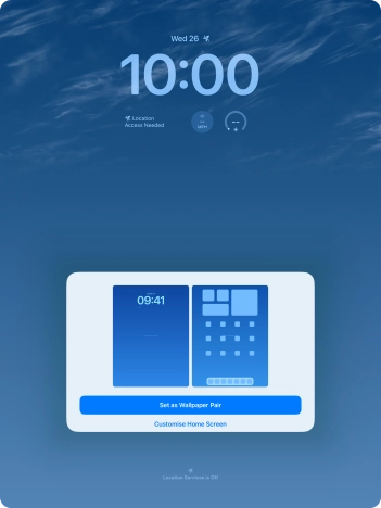 To use the same colour theme on the home screen, press Set as Wallpaper Pair. To use the same colour theme on the home screen, press Set as Wallpaper Pair.