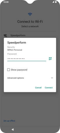 Key in the password for the Wi-Fi network and press Connect. Key in the password for the Wi-Fi network and press Connect.