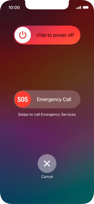 Press and drag the power off icon right. Press and drag the power off icon right.