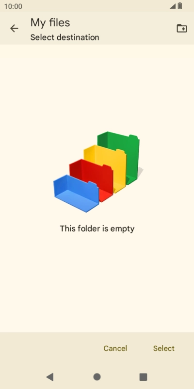 To create a new folder, press the new folder icon and follow the instructions on the screen to create a new folder. To create a new folder, press the new folder icon and follow the instructions on the screen to create a new folder.
