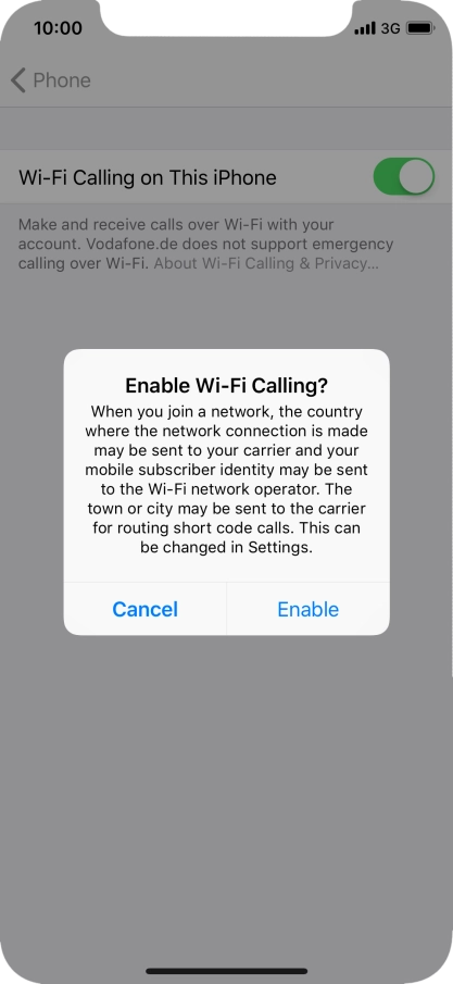 If you turn on the function, press Enable. If you turn on the function, press Enable.