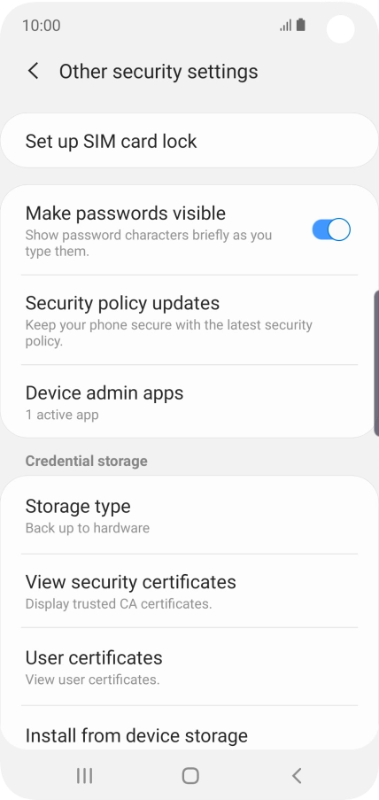 Press Set up SIM card lock. Press Set up SIM card lock.