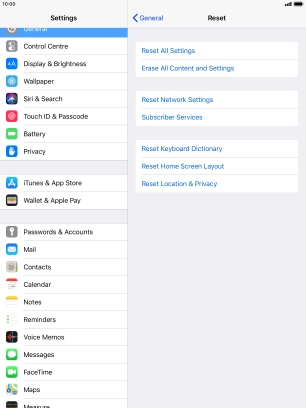 Press Reset All Settings. Press Reset All Settings.