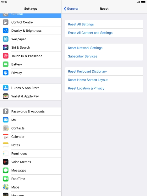 Press Reset All Settings. Press Reset All Settings.