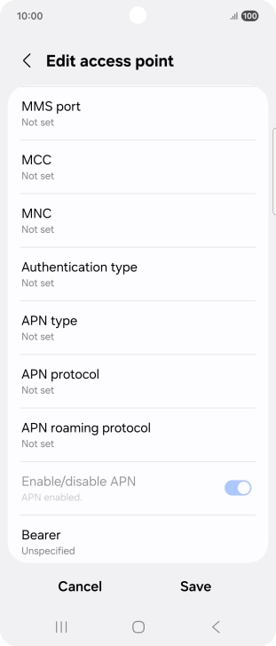 Press MMS port. Press MMS port.