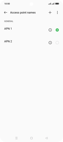 Press the field next to the data connection to activate it. Press the field next to the data connection to activate it.