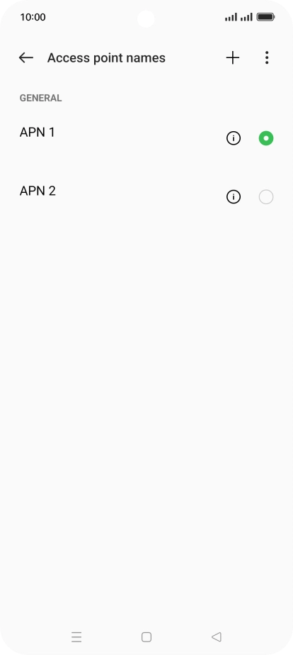 Press the field next to the data connection to activate it. Press the field next to the data connection to activate it.