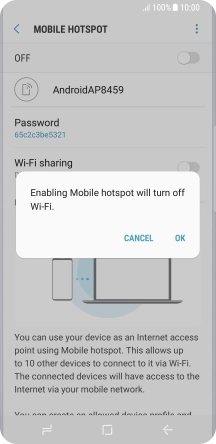 If Wi-Fi is turned on, press OK. If Wi-Fi is turned on, press OK.