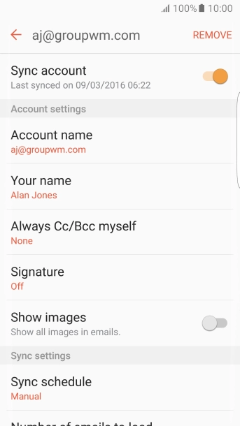 Press Sync account to turn on the function. Press Sync account to turn on the function.