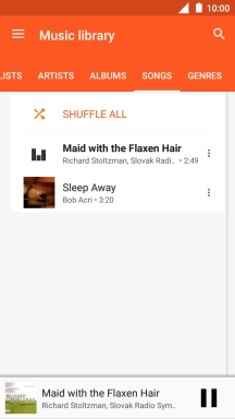 Press the song title at the bottom of the screen. Press the song title at the bottom of the screen.