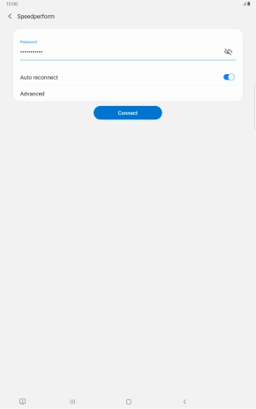 Key in the password for the Wi-Fi network and press Connect. Key in the password for the Wi-Fi network and press Connect.