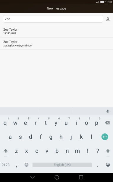 Press the required contact. Press the required contact.