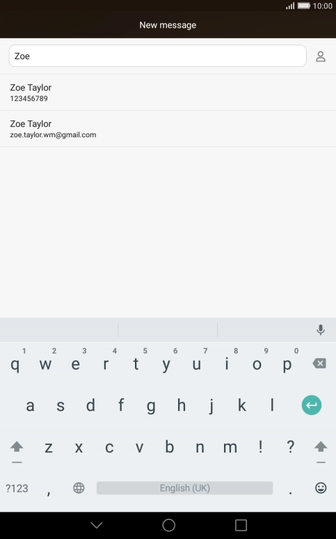 Press the required contact. Press the required contact.