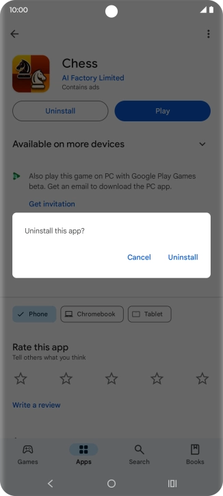 Press Uninstall. Press Uninstall.