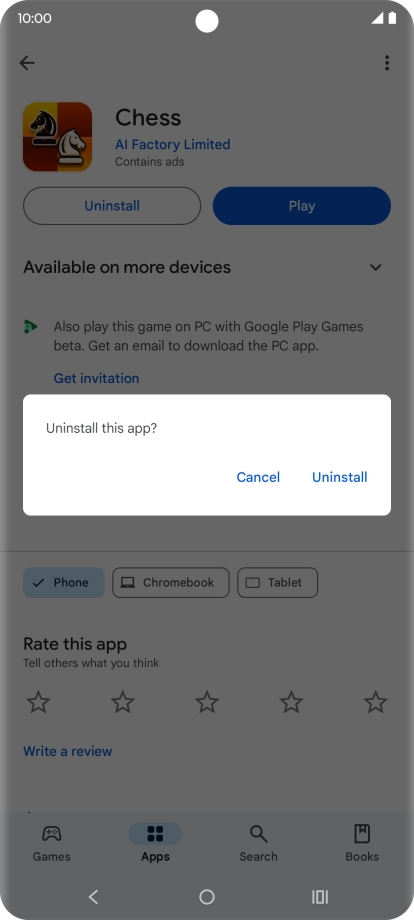 Press Uninstall. Press Uninstall.
