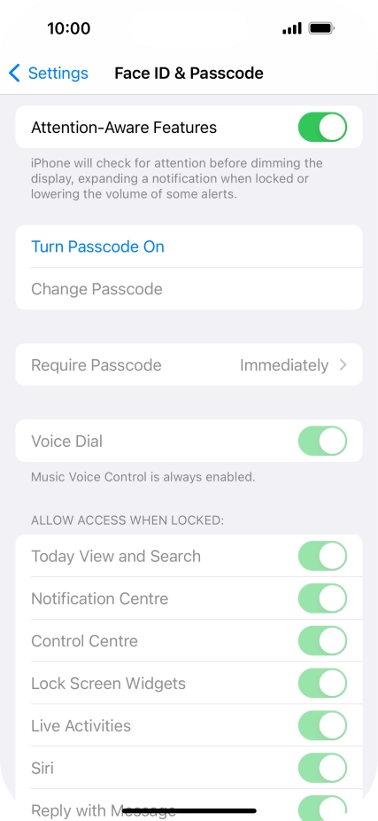 Press Turn Passcode On and key in a phone lock code of your own choice twice. Press Turn Passcode On and key in a phone lock code of your own choice twice.