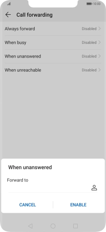 Key in +61414121121 and press ENABLE. Key in +61414121121 and press ENABLE.