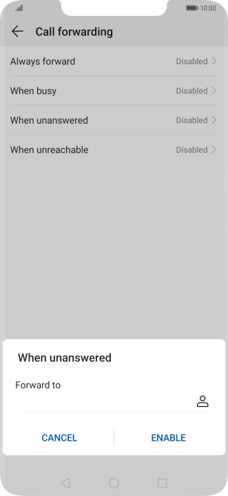 Key in +61414121121 and press ENABLE. Key in +61414121121 and press ENABLE.