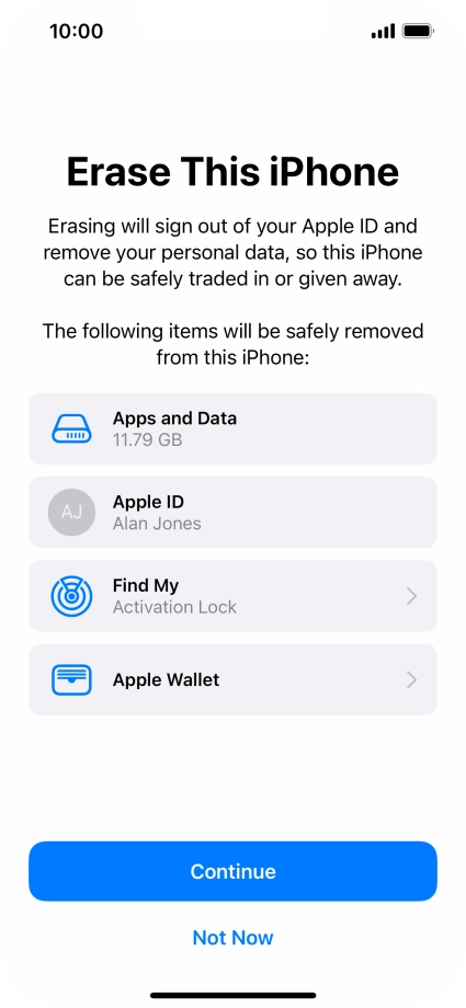 Press Continue. Press Continue.
