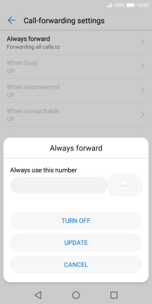 Press TURN OFF. Press TURN OFF.