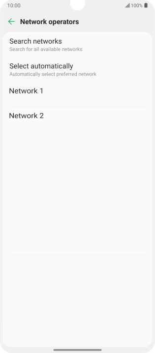 Press the required network. Press the required network.