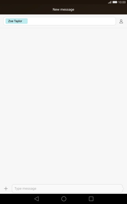 Press the text input field and write the text for your picture message. Press the text input field and write the text for your picture message.