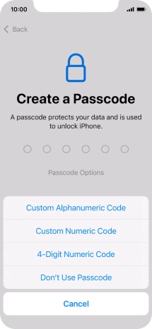 Follow the instructions on the screen to turn on use of phone lock code or press Don't Use Passcode. Follow the instructions on the screen to turn on use of phone lock code or press Don't Use Passcode.