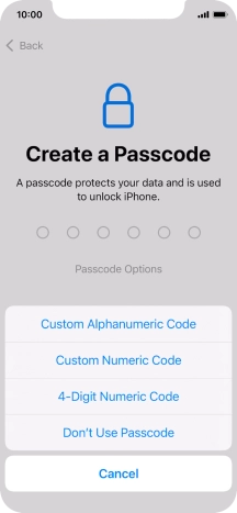 Follow the instructions on the screen to turn on use of phone lock code or press Don't Use Passcode. Follow the instructions on the screen to turn on use of phone lock code or press Don't Use Passcode.
