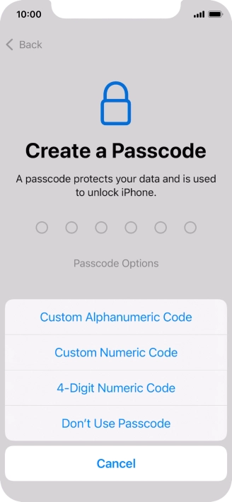 Follow the instructions on the screen to turn on use of phone lock code or press Don't Use Passcode. Follow the instructions on the screen to turn on use of phone lock code or press Don't Use Passcode.