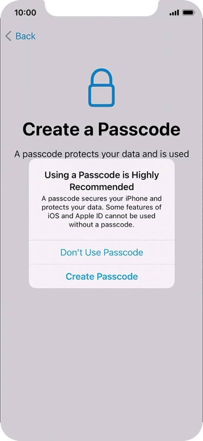 If you turn off the function, press Don't Use Passcode. If you turn off the function, press Don't Use Passcode.