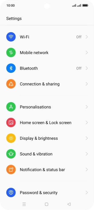 Press Mobile network. Press Mobile network.