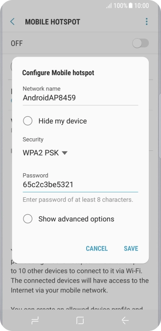 Press SAVE. Press SAVE.