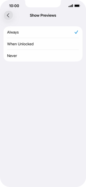 To select notification preview on the lock screen, press Always. To select notification preview on the lock screen, press Always.